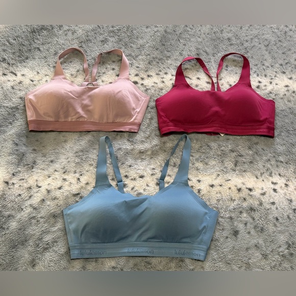 36D lululemon athletica Set of 3 Sports Bras Great Condition Blue Pink Maroon 😍 - Picture 12 of 15